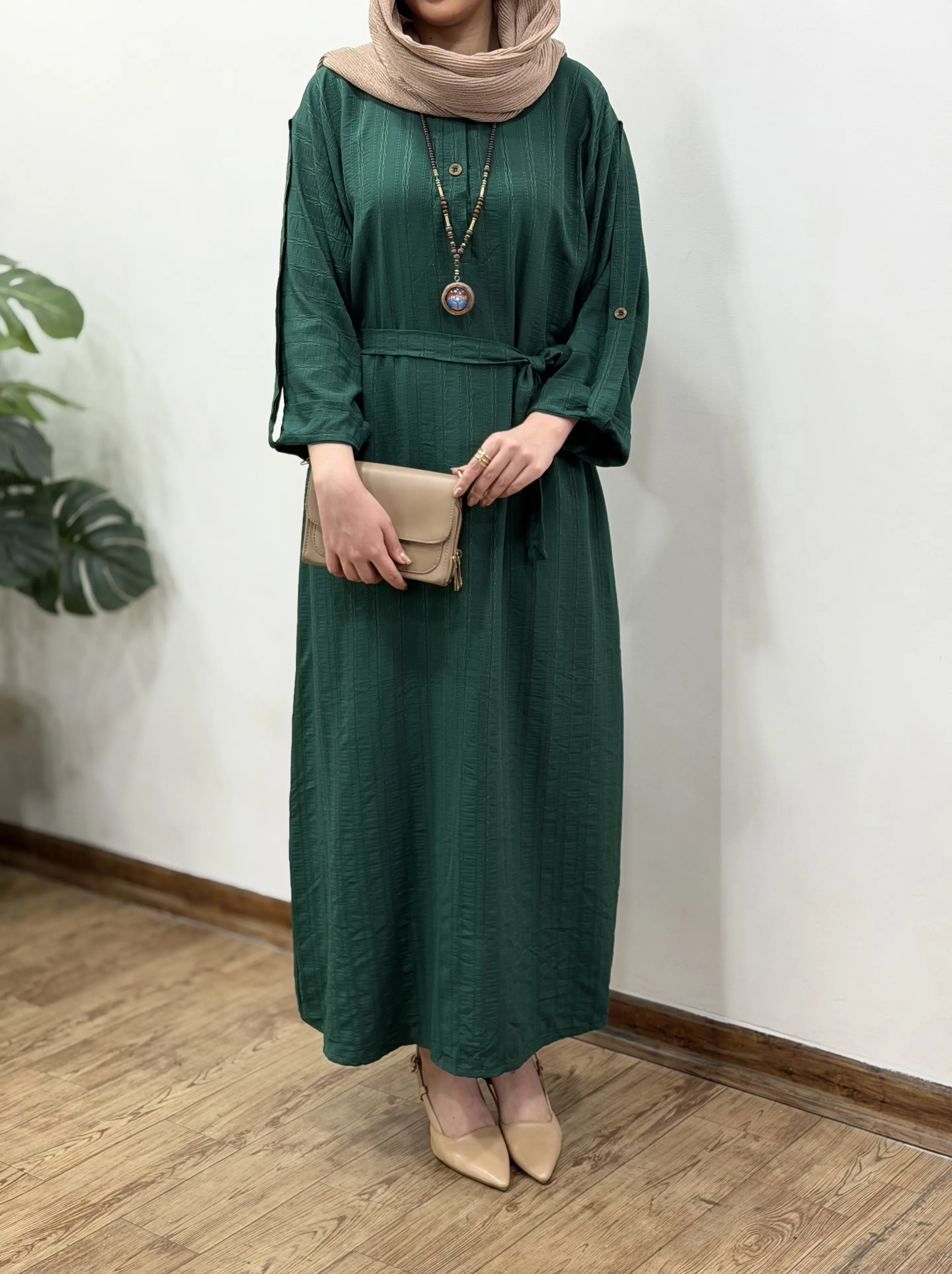 پیراهن مانتویی بلند زیبا (یراد دار)